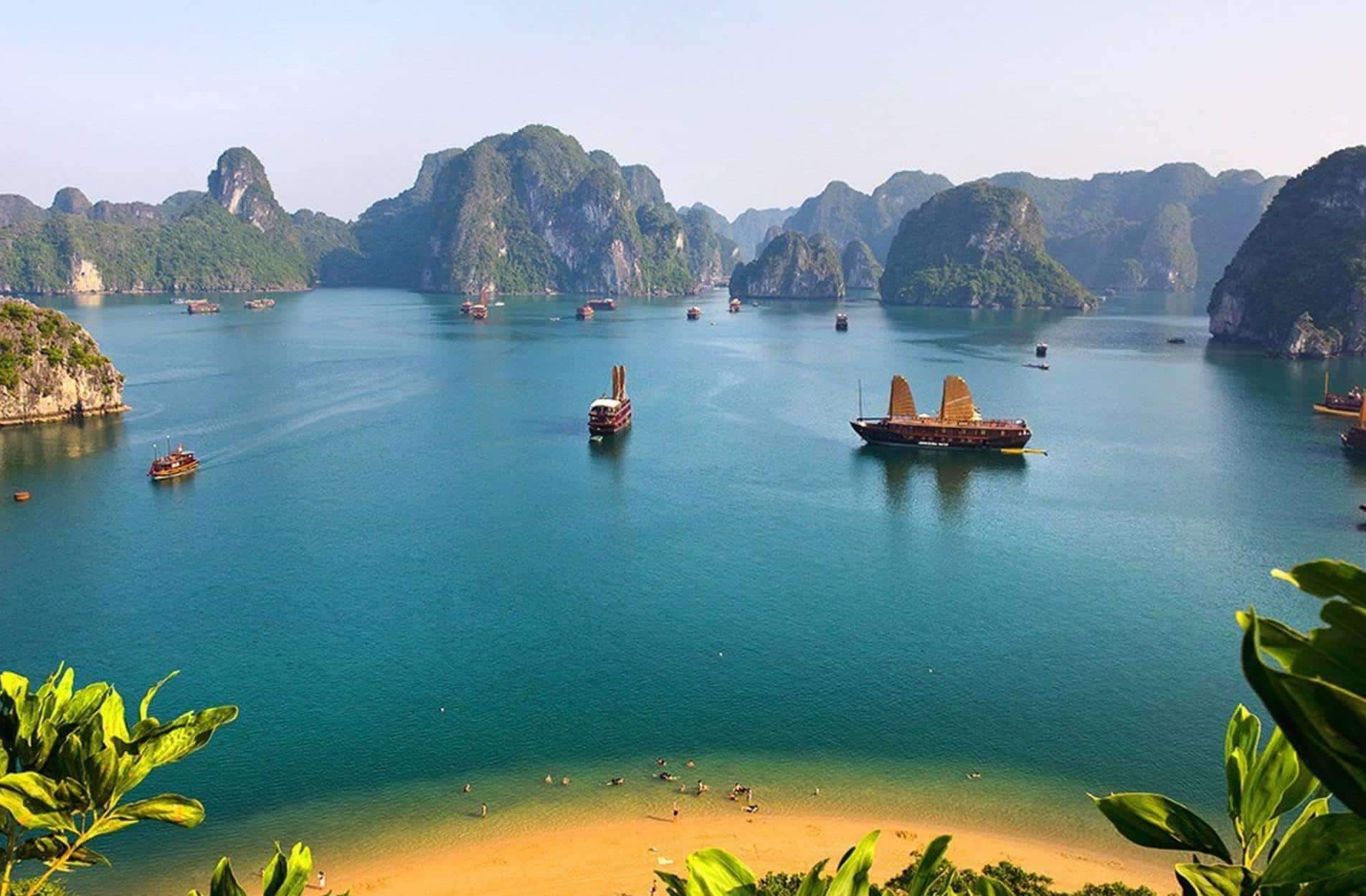 Quan Lan Island offers a pristine landscape of long white sandy beaches and a serene, quiet atmosphere